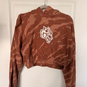 Darc Sport Brown Tie-Dye Cropped Hoodie